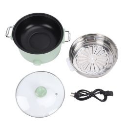 Electric Hot Pot 800W 3L Food Grade Nonstick Coating Multifunctional Electric Cooker With Steam Basket For Steak Rice Noodles Soup US Plug (Option: Default)
